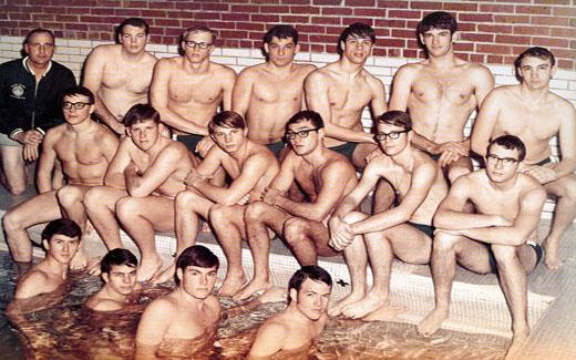 Swimming was a popular sport in the 1960s and early 1970s.  Featured is the 1969-1970 Swim Team, coached by Lewis Dyche.